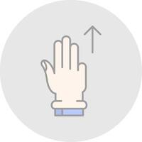 Three Fingers Up Line Filled Light Circle Icon vector