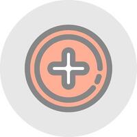Add 2 Line Filled Light Circle Icon vector
