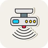 Motion sensor Line Filled White Shadow Icon vector