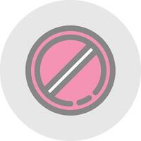 Block 1 Line Filled Light Circle Icon vector