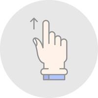 Swipe Up Line Filled Light Circle Icon vector