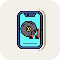 Music player Line Filled White Shadow Icon vector