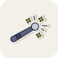 Magic tool Line Filled White Shadow Icon vector