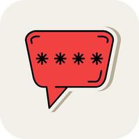 Chat box Line Filled White Shadow Icon vector