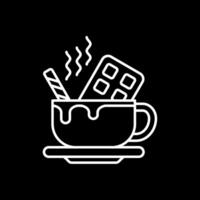 Hot Chocolate Line Inverted Icon vector