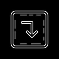 Turn down Line Inverted Icon vector