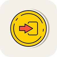 Log in Line Filled White Shadow Icon vector