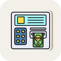 Atm machine Line Filled White Shadow Icon vector