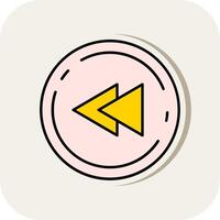 Fast forward Line Filled White Shadow Icon vector