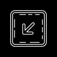 Down left arrow Line Inverted Icon vector