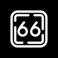 Sixty Six Line Inverted Icon vector