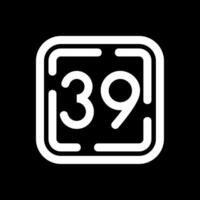 Thirty Nine Line Inverted Icon vector