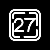 Twenty Seven Line Inverted Icon vector