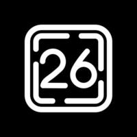 Twenty Six Line Inverted Icon vector