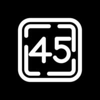 Forty Five Line Inverted Icon vector