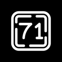 Seventy One Line Inverted Icon vector