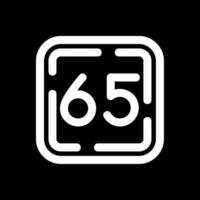 Sixty Five Line Inverted Icon vector