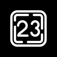 Twenty Three Line Inverted Icon vector