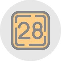 Twenty Eight Line Filled Light Circle Icon vector