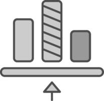 Bottom allignment Line Filled Greyscale Icon vector