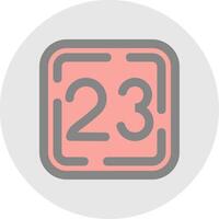 Twenty Three Line Filled Light Circle Icon vector