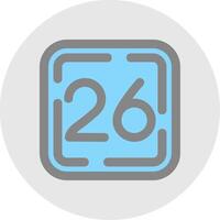 Twenty Six Line Filled Light Circle Icon vector