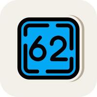 Sixty Two Line Filled White Shadow Icon vector
