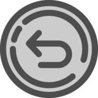 Right turn Line Filled Greyscale Icon vector