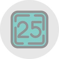 Twenty Five Line Filled Light Circle Icon vector