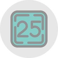 Twenty Five Line Filled Light Circle Icon vector