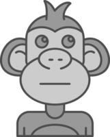 Rolling eyes Line Filled Greyscale Icon vector
