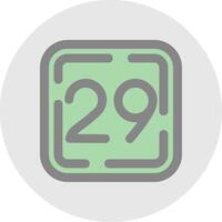 Twenty Nine Line Filled Light Circle Icon vector