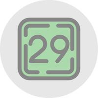 Twenty Nine Line Filled Light Circle Icon vector