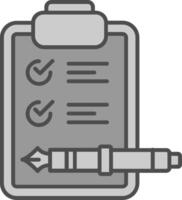 Check list Line Filled Greyscale Icon vector