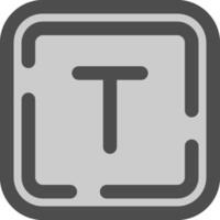 Letter t Line Filled Greyscale Icon vector