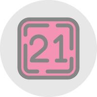 Twenty One Line Filled Light Circle Icon vector