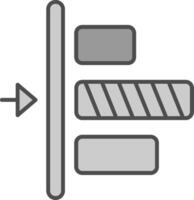 izquierda alineación línea lleno escala de grises icono vector