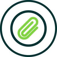 Paperclip 1 Line Circle Icon vector