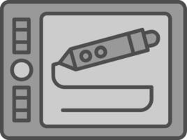 Graphic tablet Line Filled Greyscale Icon vector