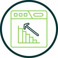 Bar chart Line Circle Icon vector