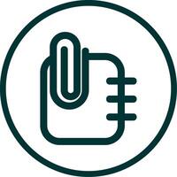 Paperclip 2 Line Circle Icon vector