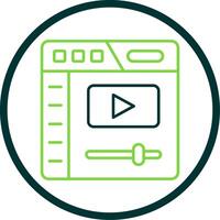 Video player Line Circle Icon vector