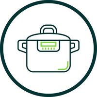 Pressure cooker Line Circle Icon vector