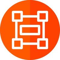 Rectangle frame Line Red Circle Icon vector