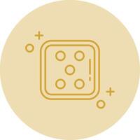 Dice five Line Yellow Circle Icon vector