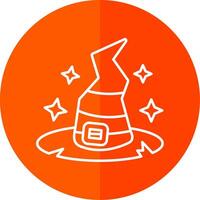 Witch hat Line Red Circle Icon vector