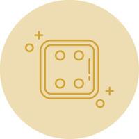 Dice four Line Yellow Circle Icon vector