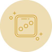 Dice three Line Yellow Circle Icon vector