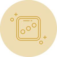 Dice three Line Yellow Circle Icon vector