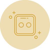 Dice two Line Yellow Circle Icon vector